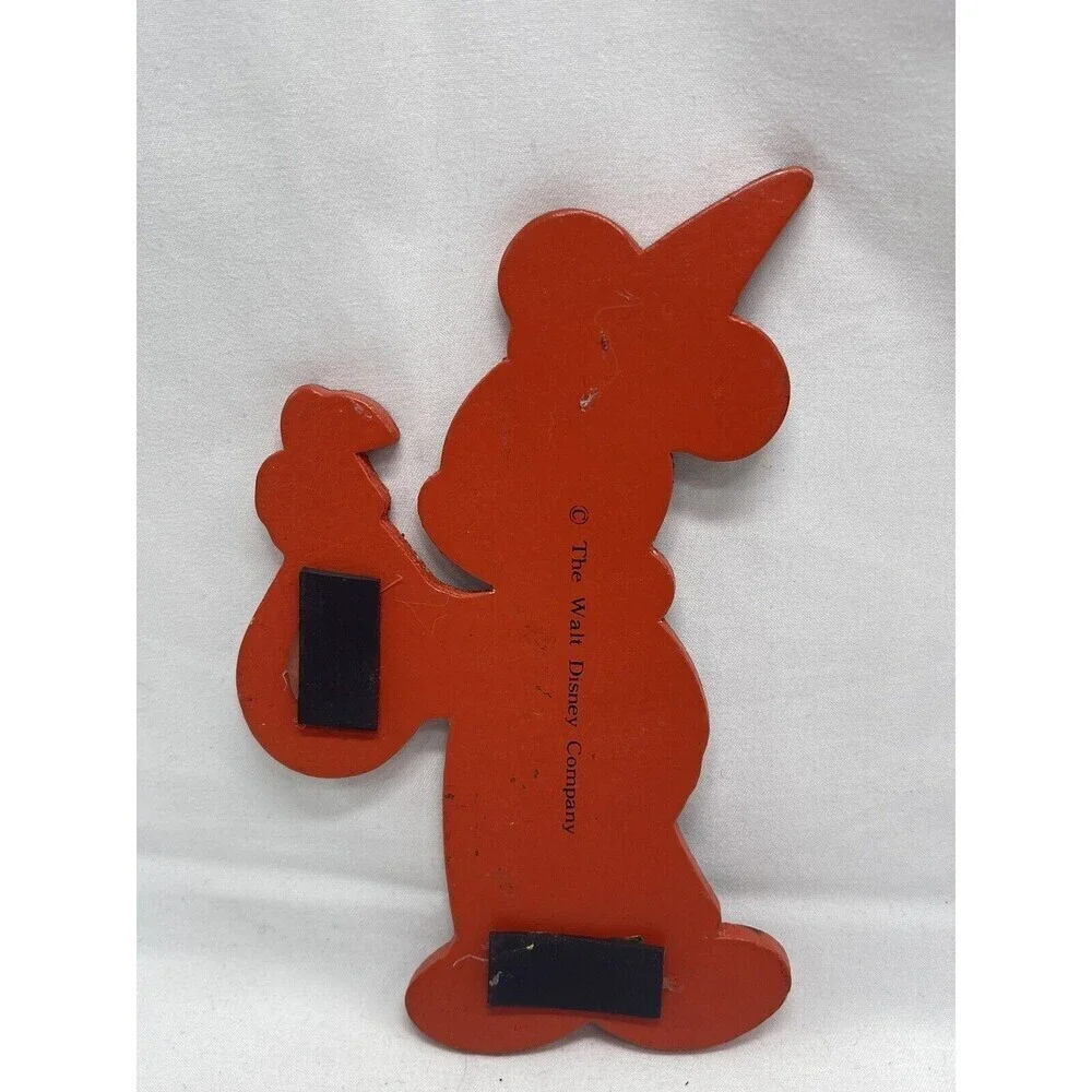 Vintage Walt Disney Co HALLOWEEN 2 MICKEY MOUSE 6” Wooden Ornament 1987 RARE